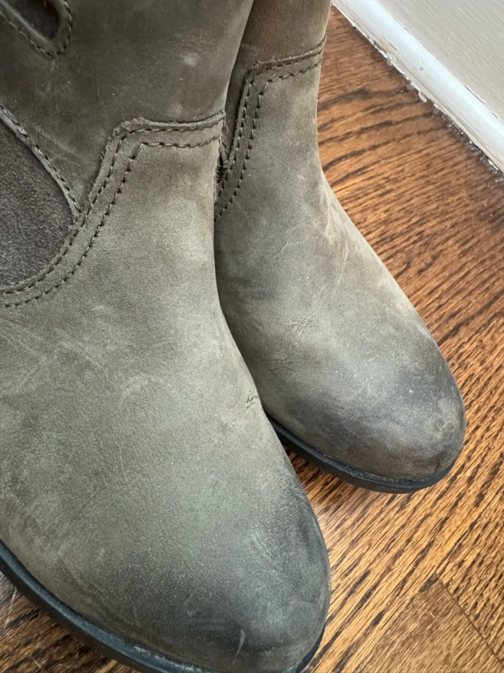 Sorel Women's Suede Ankle Booties with Double Buckle - Taupe - Picture 8 of 8